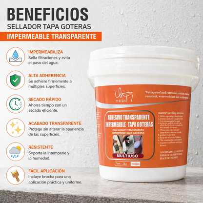 Pack HydroFix™ Sellador Adhesivo Transparente   1kg + 1 Brocha