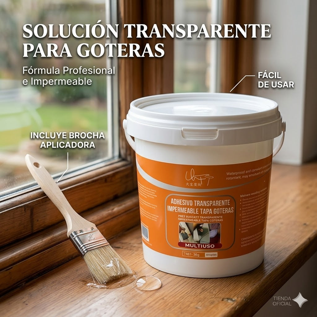 Pack HydroFix™ Sellador Adhesivo Transparente   1kg + 1 Brocha